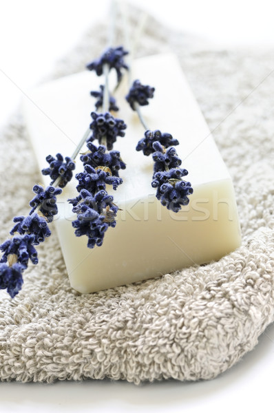 [[stock_photo]]: Lavande · savon · bar · naturelles · aromathérapie · séché