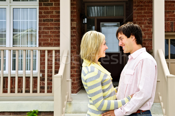 Happy couple at home Stock photo © elenaphoto