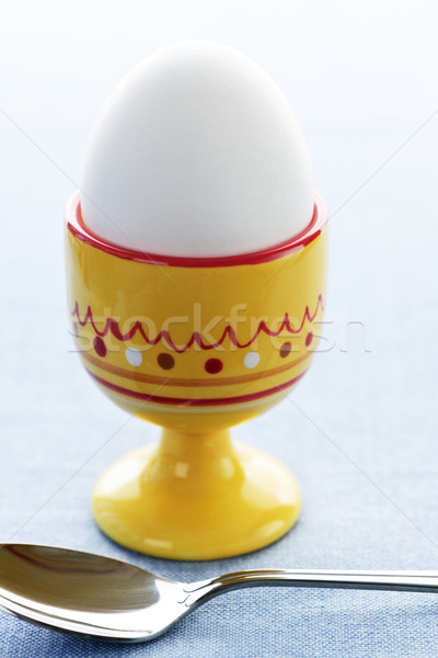 Stock photo: Boiled egg in cup