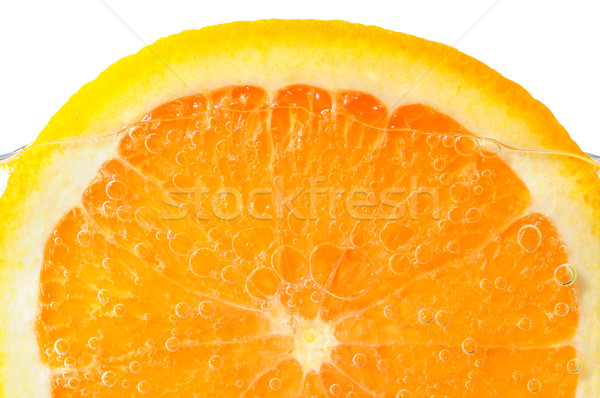 ストックフォト: オレンジスライス · 水 · 空気 · 泡 · 白 · オレンジ