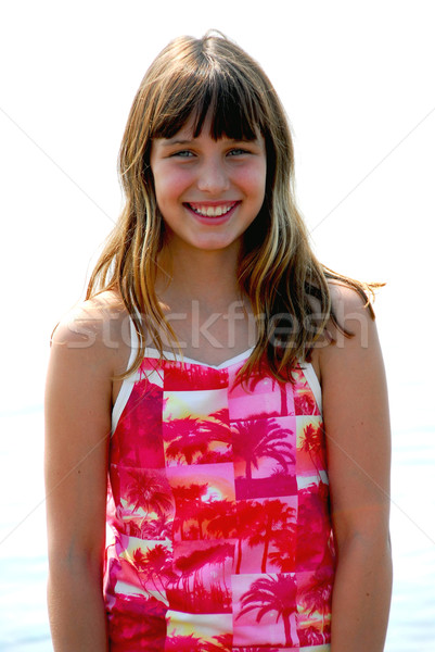 Girl smile portrait Stock photo © elenaphoto