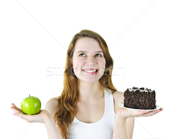 商業照片: 年輕的女孩 · 蘋果 · 蛋糕 · 年輕女子