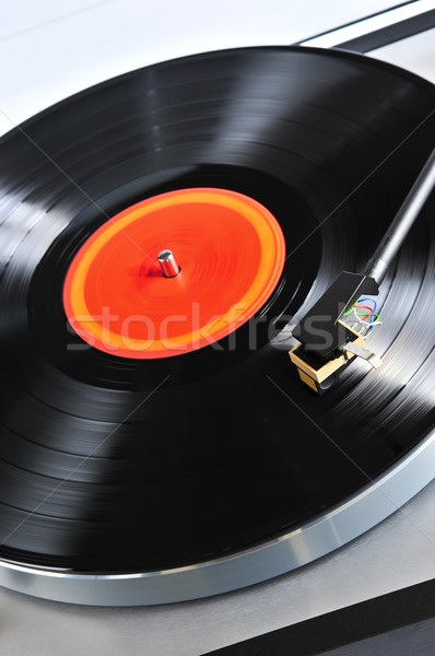 Rekord gramofonu winylu muzyki tabeli Zdjęcia stock © elenaphoto