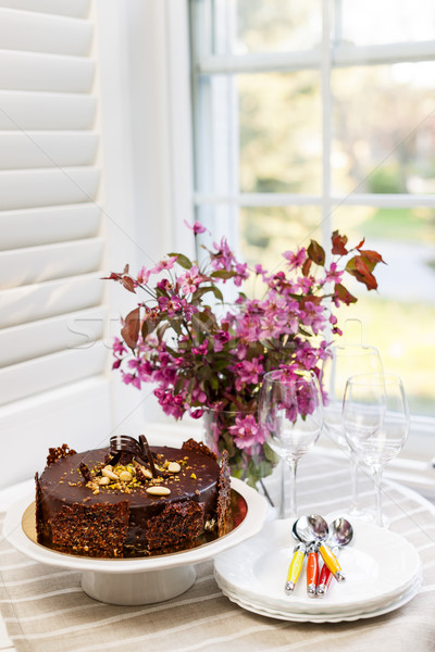 Chocolate cake Stock photo © elenaphoto