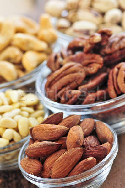 Stock photo: Bowls of nuts
