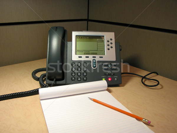 ügyfélszolgálat ip telefon asztal iroda ceruza Stock fotó © elenaphoto