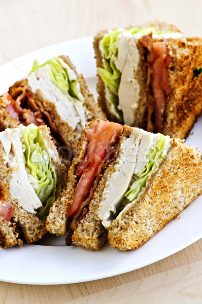 Club sandwich tostato piatto pane club Foto d'archivio © elenaphoto