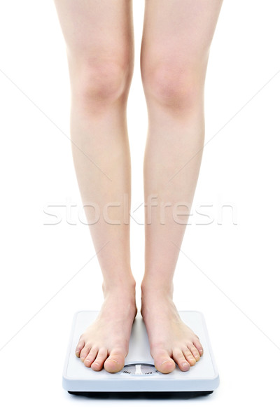 женщину Постоянный весы женщины ног Сток-фото © elenaphoto