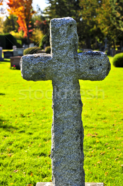 Graveyard with tombstones Stock photo © elenaphoto