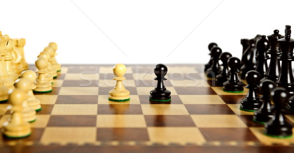 Chess pieces on board Stock photo © elenaphoto