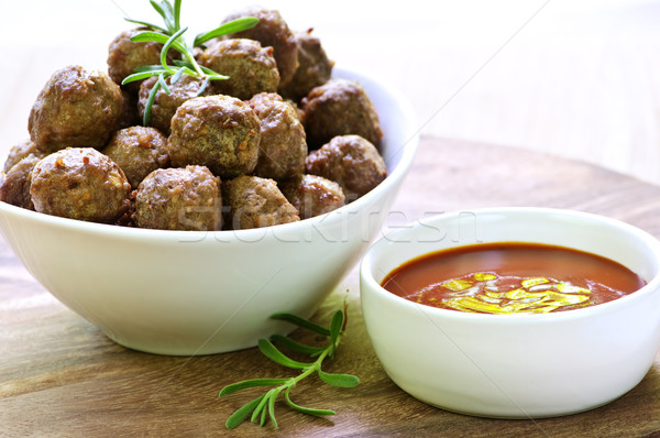 Meatballs and sauce Stock photo © elenaphoto
