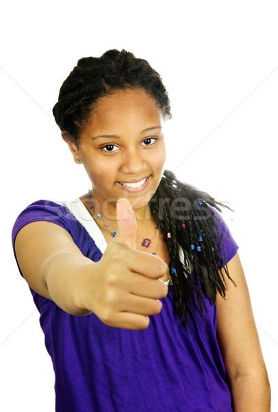 Teenage girl thumbs up Stock photo © elenaphoto