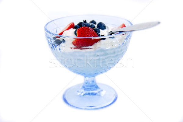 Yogurt and berries Stock photo © elenaphoto