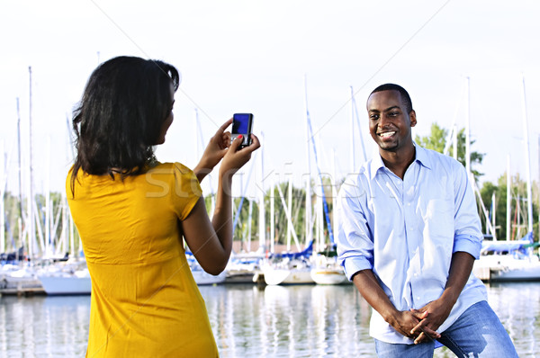 [[stock_photo]]: Homme · posant · photos · bateaux · bel · homme · vacances