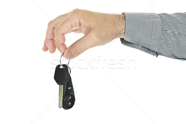 Hand holding car key Stock photo © elenaphoto