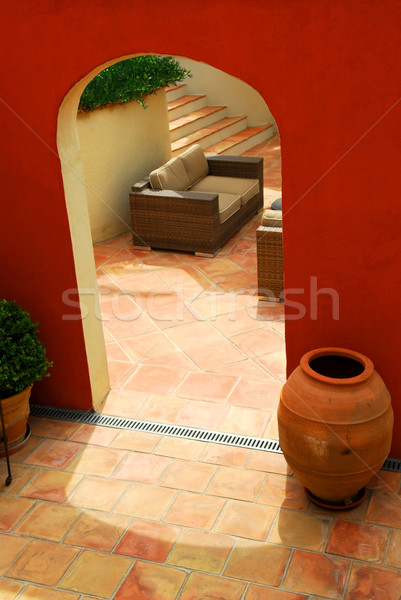 Villa mediterrán francia ház terv otthon Stock fotó © elenaphoto