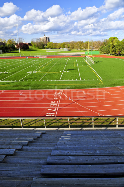 Stadion Weitwinkel Ansicht öffentlichen Freien sportlich Stock foto © elenaphoto