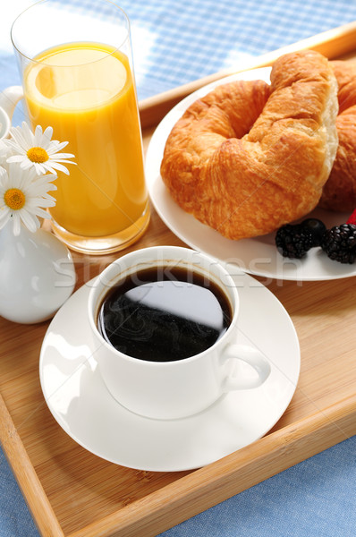śniadanie serwowane taca słoneczny rano domu Zdjęcia stock © elenaphoto
