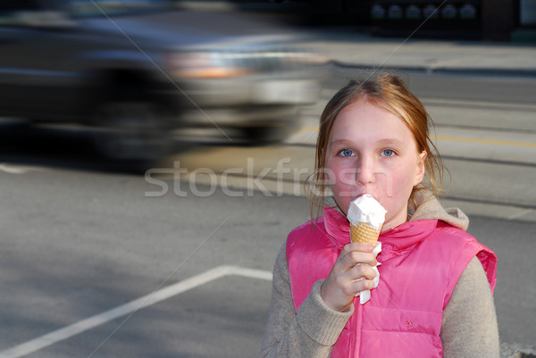 Girl ice cream Stock photo © elenaphoto