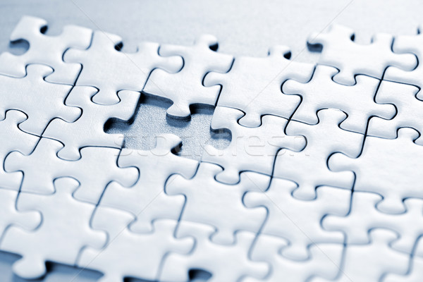 Hiányzó puzzle darab kirakós játék keresés épít Stock fotó © elenaphoto