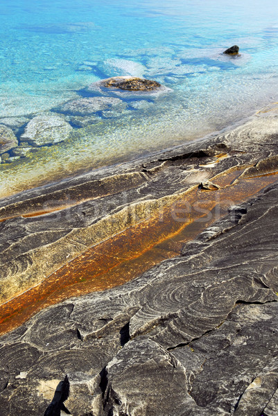 岩 水 半島 安大略省 加拿大 質地 商業照片 © elenaphoto