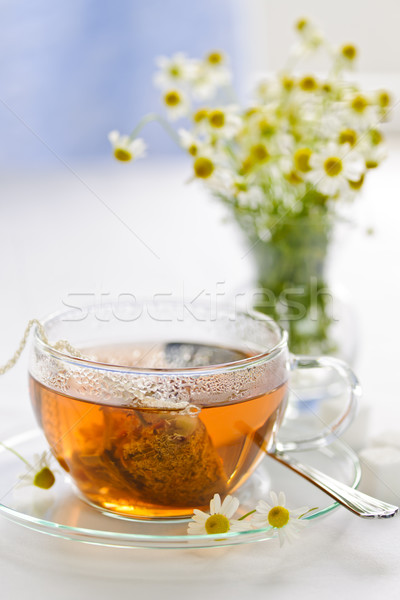 Herbal tea in glass cup Stock photo © elenaphoto