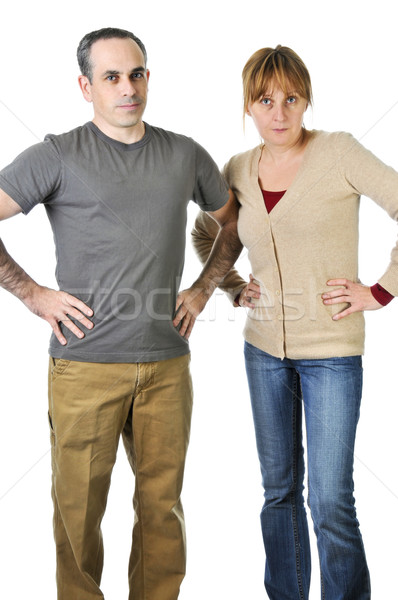 Achtersteven ouders naar boos teleurstelling camera Stockfoto © elenaphoto