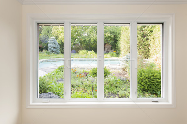 Window with view of summer backyard Stock photo © elenaphoto