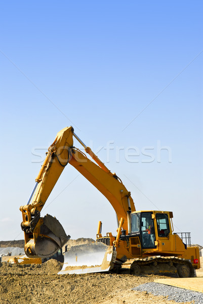 Sarı buldozer hareketli toprak Stok fotoğraf © elenaphoto