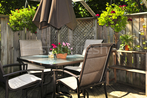 Patio furniture on a deck Stock photo © elenaphoto