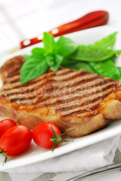 Stock fotó: Grillezett · steak · New · York · bifsztek · felszolgált · tányér
