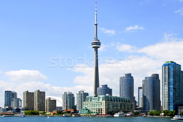 Toronto sziluett kikötő torony felhőkarcolók üzlet Stock fotó © elenaphoto