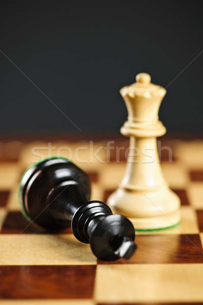 Mat satranç kral kraliçe kazanan Stok fotoğraf © elenaphoto