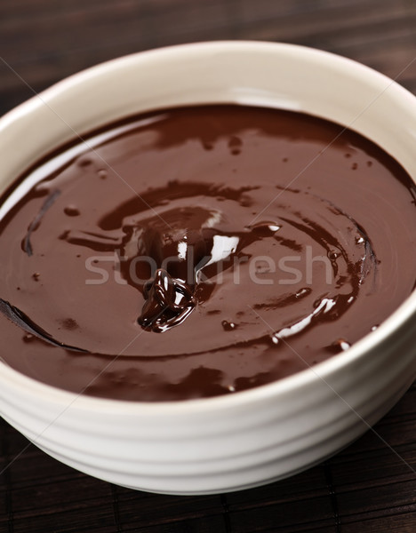 Gesmolten chocolade kom zachte rijke pure chocola Stockfoto © elenaphoto