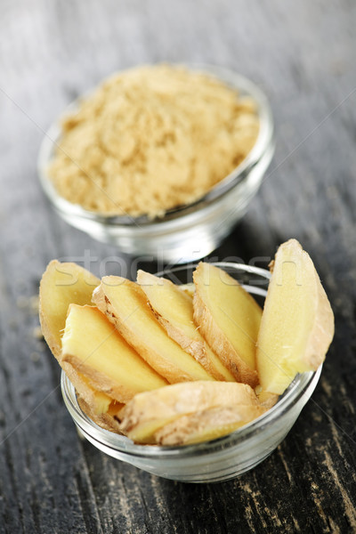 Sliced and ground ginger Stock photo © elenaphoto