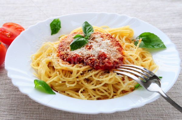 Plate of pasta Stock photo © elenaphoto