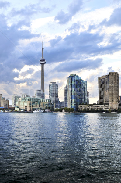 Toronto sziluett város vízpart késő délután Stock fotó © elenaphoto