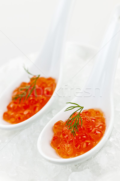 Caviar colheres gelo enfeite dois Foto stock © elenaphoto