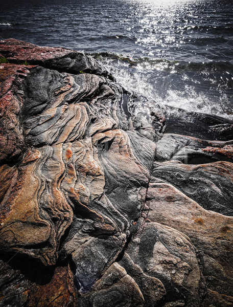 Rock formations at Georgian Bay Stock photo © elenaphoto