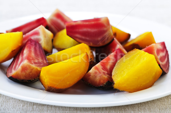 Roasted red and golden beets Stock photo © elenaphoto
