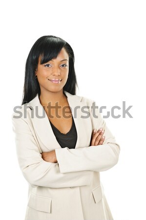 Confident black businesswoman with arms crossed Stock photo © elenaphoto