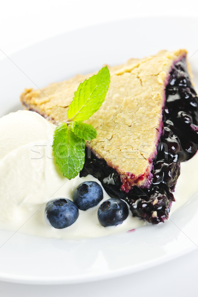 Blueberry pie slice Stock photo © elenaphoto