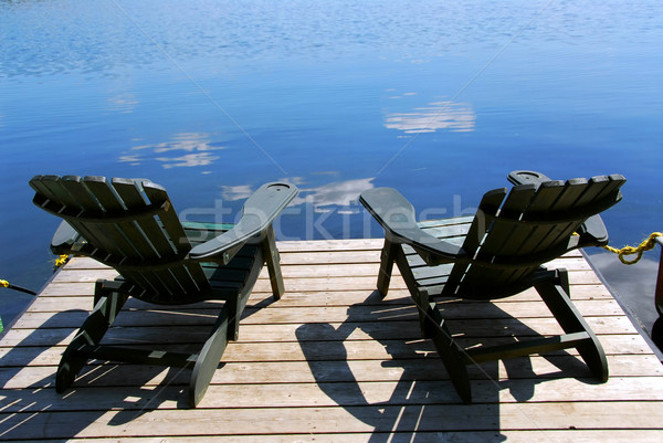 Chairs on dock Stock photo © elenaphoto