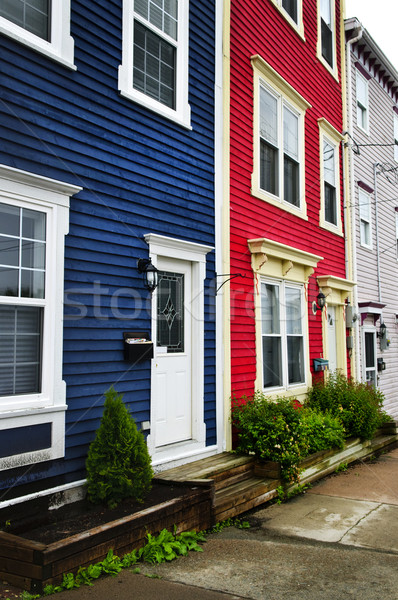 Colorido casas colina terranova Canadá ciudad Foto stock © elenaphoto