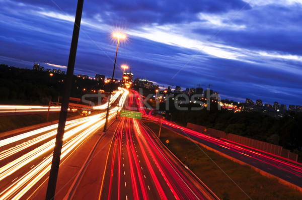 Night traffic Stock photo © elenaphoto