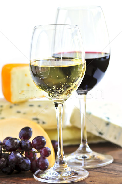 Wina ser czerwony białe wino szkła Zdjęcia stock © elenaphoto
