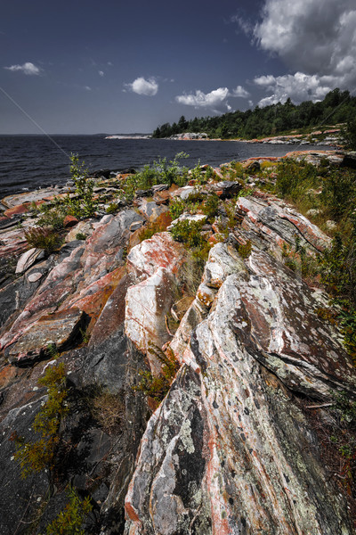 Rocky shore of Georgian Bay Stock photo © elenaphoto