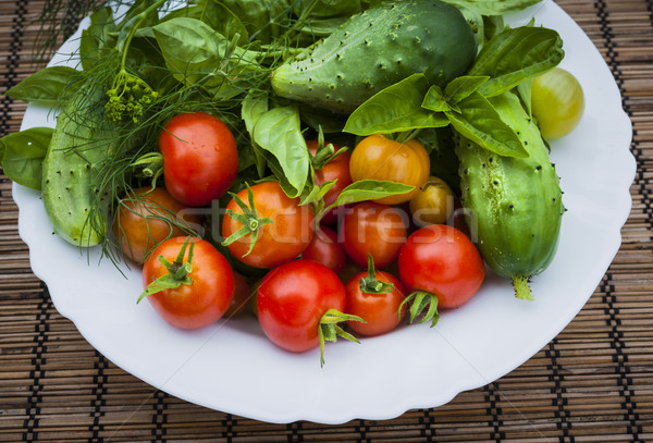 Stock photo: Fresh garden vegetables