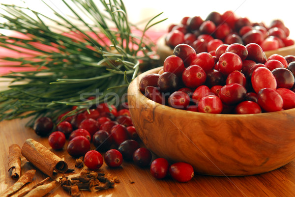Cranberries in bowls Stock photo © elenaphoto