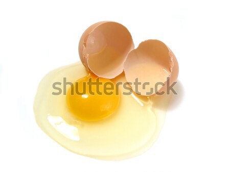 Broken egg on white Stock photo © elenaphoto